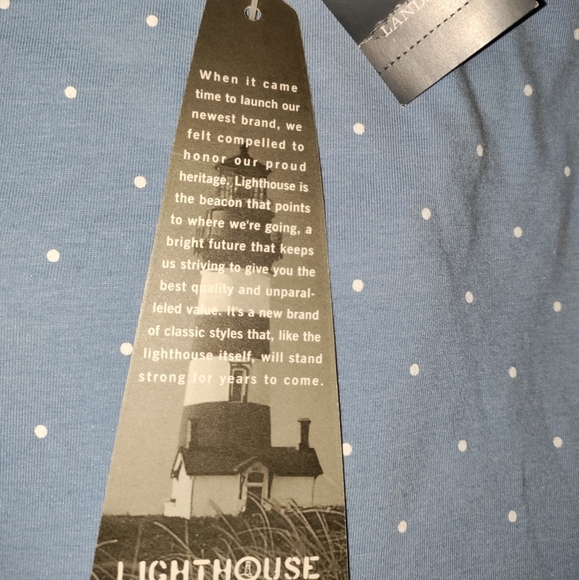 🆕Lands' End | Polka Dot Turtleneck Women's Large Light Blue & White - Picture 9 of 9